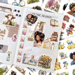 Prstincol 326Pcs Black Girl Themed Planner Stickers Characterstickersbook_3