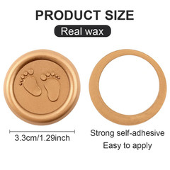 25Pcs Footprint Wax Seal Stickers,Gold Self Adhesive Envelope Seal Stickers,Grea