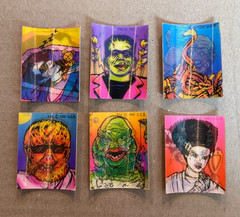 Vintage 1990s Universal Monster Hologram Stickers, Set of 6