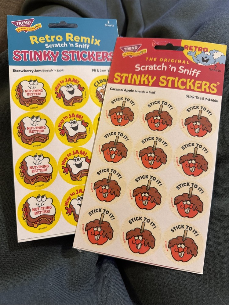 Trend Scratch N Sniff Retro Stinky Stickers Lot Of 2 PacksCaramel Apple And More