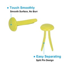 300 PCS Paper Brass Fasteners Split Pins Pastel Mini, Yellow, 4.5 x 8 mm