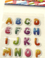 Alphabet Letter Stickers Funny Faces Eyeballs Colorful Crafts Lot of 2 NEW READ