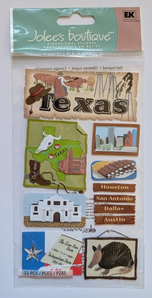 Jolee’s Texas United States Travel Vacation Scrapbooking Stickers Dallas Houston