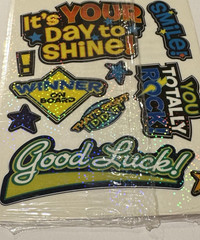 Hallmark Stickers Moveable Decorations Your Day to Shine Totally Rock Winner USA