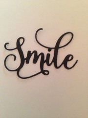 «Smile» word die cut embellishments Choose Color 6 pcs 1-1/2″ x 2-1/4″
