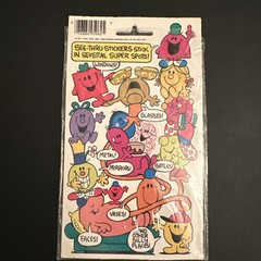 1976 SCRATCH N SNIFF MR. MEN AND LITTLE MISS STICKERS SEE THRU MARK • MR. FUNNY