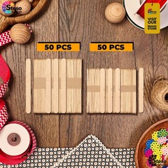 Popsicle Stick for Craft Supplies Sticks – Premium Quality 100 pcs Assorted S…