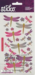 Sticko flat stickers Metallic DRAGONFLIES theme 51236 FAST FREE shipping! WOW!