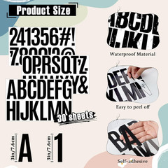 520 PCS Letter Stickers 30 Sheet Large Mailbox Numbers and Letters,Self-Adhesive