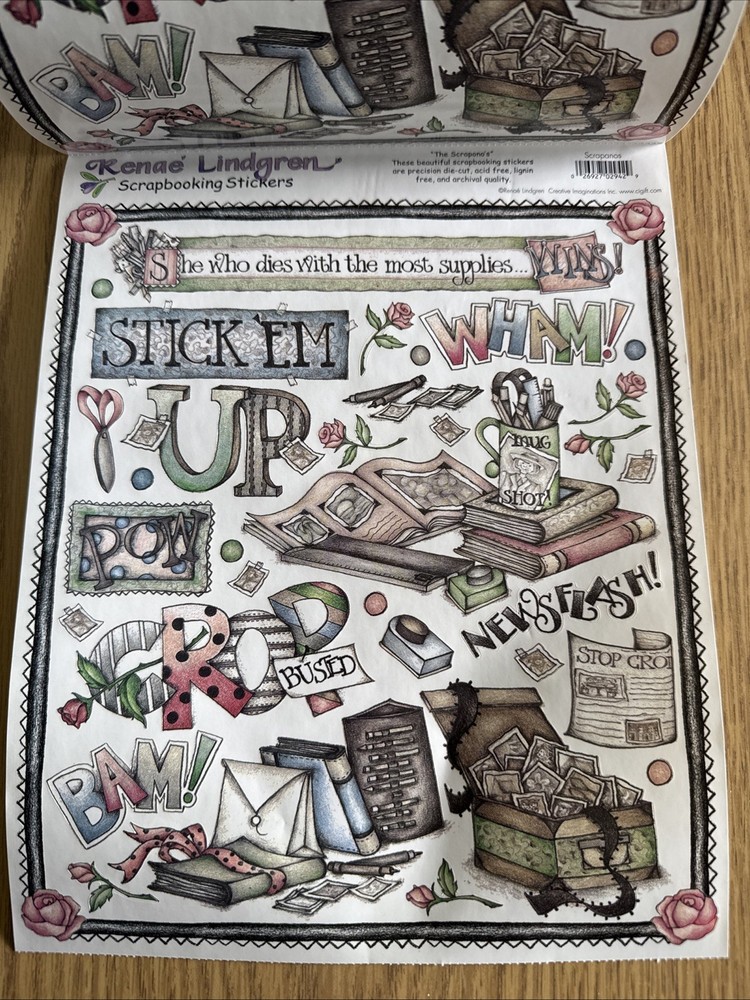 Renae Lindgren Creative Imaginations Stickers SCRAPANOS Sticker Roll 8×10 Sheets