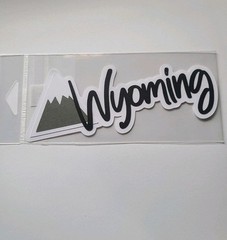 Wyoming U.S. State Mountain Scrapbook Die Cut Black White Gray New Travel