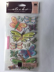 Crafts Stickers Sticko Vellum Butterflies Pastel Colors Accents Pink scrapbook