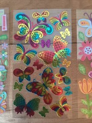 LOT of 3 Sticko Themed Stickers: Stained Glass Butterfly, Butterflies, Flowers