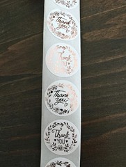 100pcs Thank You Stickers Rose Gold Party Favor Business Envelope Sticker Label
