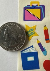 SCHOOL SUPPLIES Stickers(13pc) Mrs.Grossman’s•Globe•Book •Pencil•Pen•Card Making