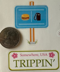 ROAD TRIP Stickers(19pc)Car •Vacation•Rest Stop•Somewhere, USA•Snacks•Map•Signs•