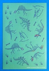 Amscan Dinosaurs, Dinosaur Prints & Dinosaur Skeleton Sticker Sheet Lot of 3