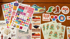 Huge Lot of Stickers over 57 full sheets, Unused, Mix of vintage and recent