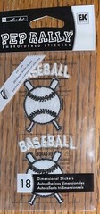 Sticko Prep Rally Baseball Title Embroidered Ball Bats Sports Scrapbook Stickers
