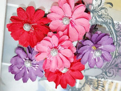 RAZZLES – PINK RED PURPLE – 2 x 3 Each Flowers PAPER 50-55mm MH ConB3