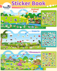 Reusable Sticker Book for Toddlers, Stickers for Kids, Toddler Travel Toys Activ