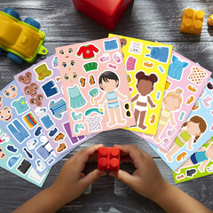 24 Sheets Make a Face and Dress up Stickers for Girls Boys, Make Your Own Sticke