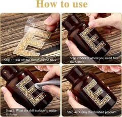 37 Pieces Rhinestone Letter Stickers Large Glitter Alphabet Crystal Number Se…