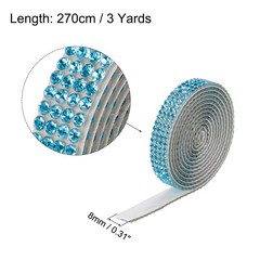 3Roll 3 Yards 8mm Diamond Ribbon Light Blue