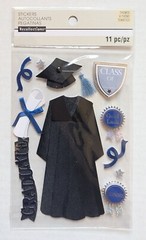 Graduation High School Graduate Black Cap Gown Scrapbook Stickers Recollections