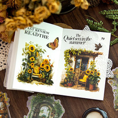 60PCS Vintage Scrapbooking Supplies, Flower Window Scrapbook Stickers Aesthetic
