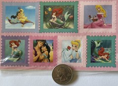DISNEY PRINCESS STAMP Stickers (26pc)5-1/2″x12″Cinderella•Ariel•Belle •Jasmine•