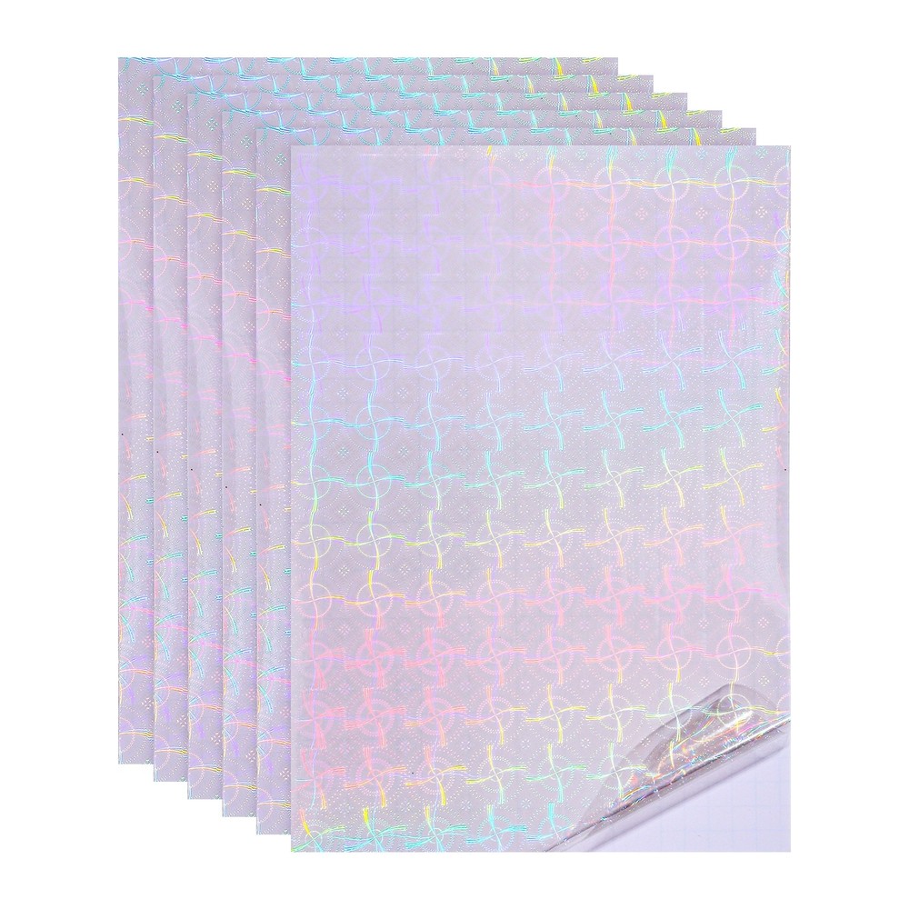 12x8in Holographic Laminate Sheets 6Pcs Sticker Paper Windmill Pattern