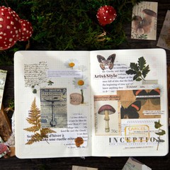 80Pcs Vintage Plants Butterfly Material Paper not Self-adhesive Sticker Journals