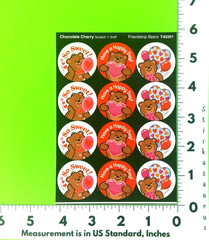 Chocolate Cherry Scented Scratch & Sniff Friendship Bears Sticker Sheet Retired