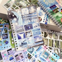 600+Dreamcore Japanese Sticker Book-30 Sheets Nature Sceneery Scrapbook Stick…