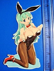 Dragon Ball Z Bulma bunny anime girl sticker, 4 inch waterproof vinyl