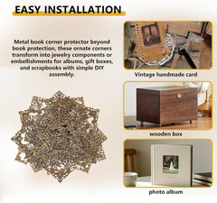 96Pcs Vintage Metal Book Corner Protectors for Scrapbooks and Crafts