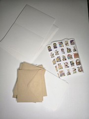 Easter Bunny Stickers+ 20 Envelopes(10 White, 10 Brown) +20 Cards
