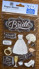 RARE Paper House Wedding The Bride Mrs Alway Forever 3D Dress Bouquet Ring Love