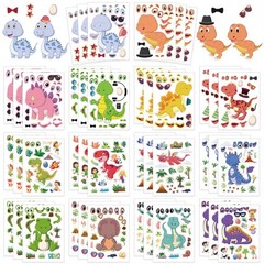 Cosomia 42 Sheets Create Funny Dinosaur Stickers, Make a Face Stickers for Bo…