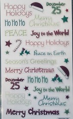 Merry Christmas Holidays Joy Ho Ho Peace Glittered Scrapbook Card Craft Stickers