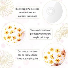 Flutesan 50 Pieces Blank Cds Clear Aesthetic CD for 4.7 inches,