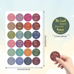 600 Pcs Gold Foil Bible Verse Stickers,24 Styles Christian Stickers Scripture St