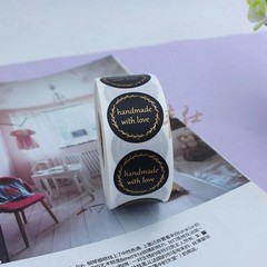 100-500pcs Flower Handmade with Love Stickers for Small Business Packaging Bakin