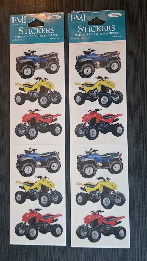 VTG FMI Frances Meyer Sticker Sheets 877 4-wheelers Quads Lot Of 2