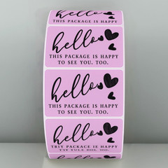 Cute sticker hello this package is happy to see you too sticker label for shops