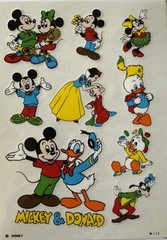 MICKEY & DONALD Rub-On Transfers(10pc)Disney•Cartoon •Snow White•Card Making•