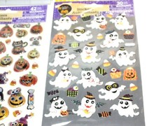 Halloween Stickers Puffy Stickers Ghosts Black Cats Pumpkins Candy Corn E53
