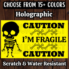 50 FRAGILE STICKERS 2.25″ LABELS SEAL THANK YOU Shipping Supplies SKELETON