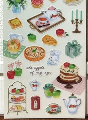 GAIA Apple Melody Washi Sticker Fruits Sweets Cake Tart Afternoon Tea MADE JAPAN